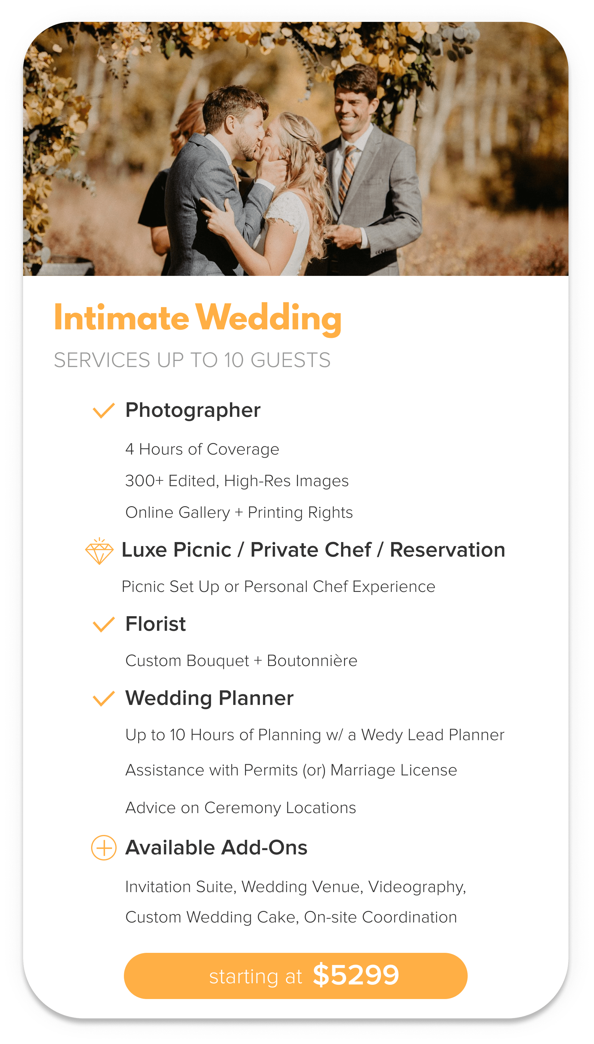 Intimate Wedding Package