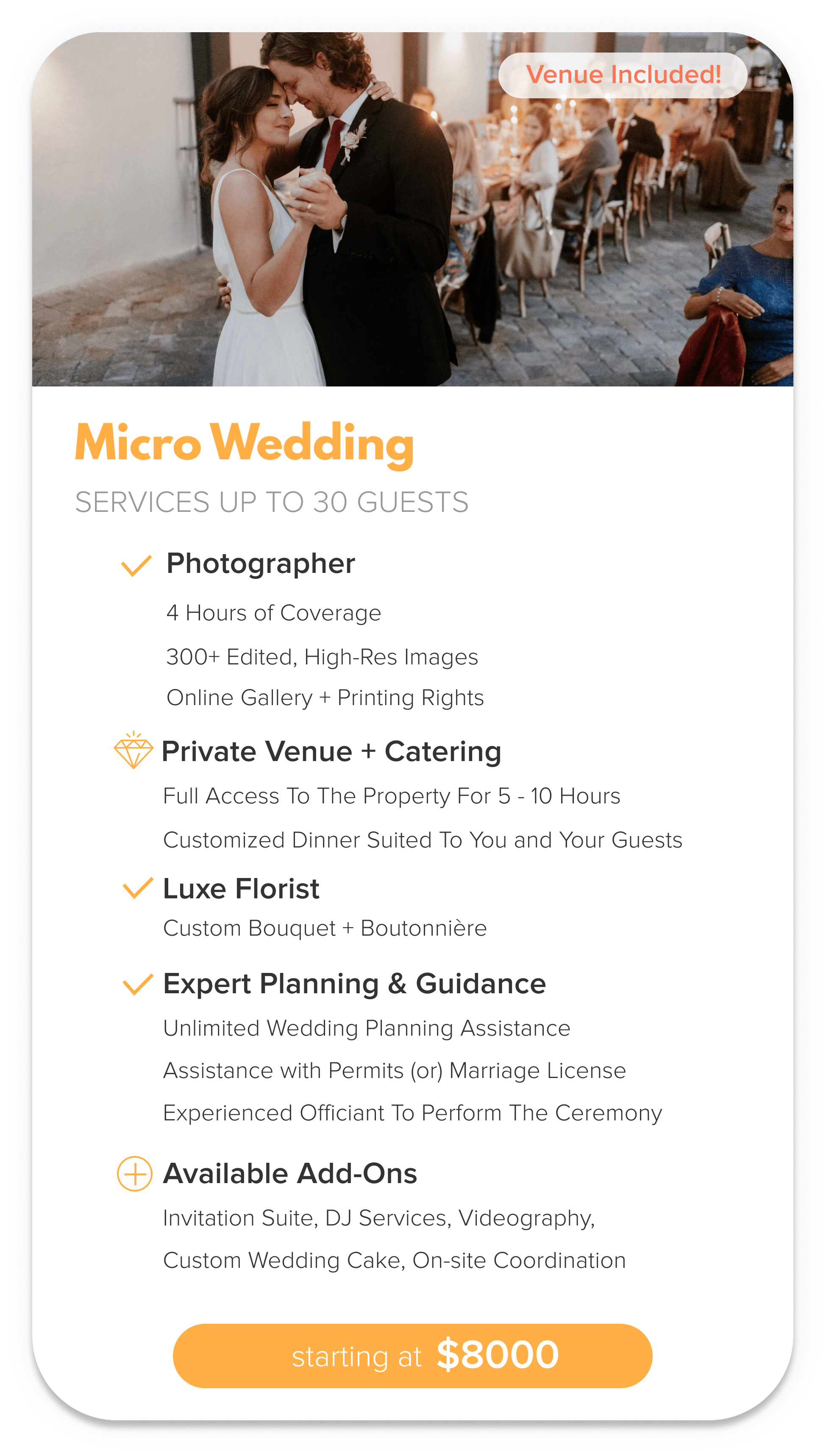 Micro Wedding Package